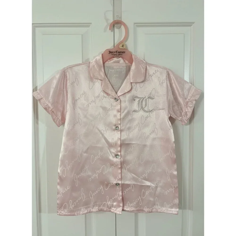 Juicy‎ Couture Girls Satin Pajama Set Pink Size 6X NWT